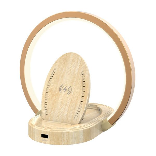 Panarciss USB Bedside Lamp Qi Wireless Charger LED Table Lamp With